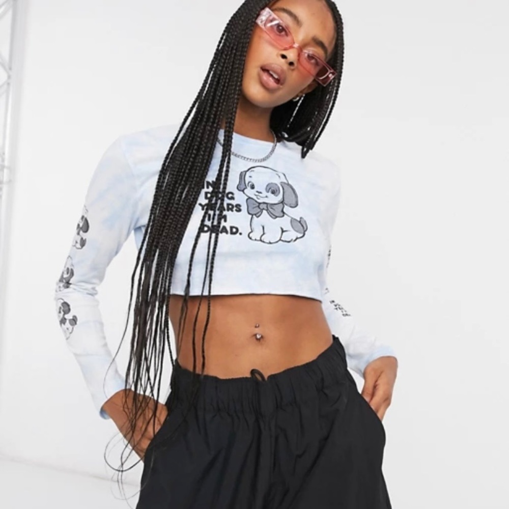 New Girl Order Tie Dye Dog Years Crop Top
